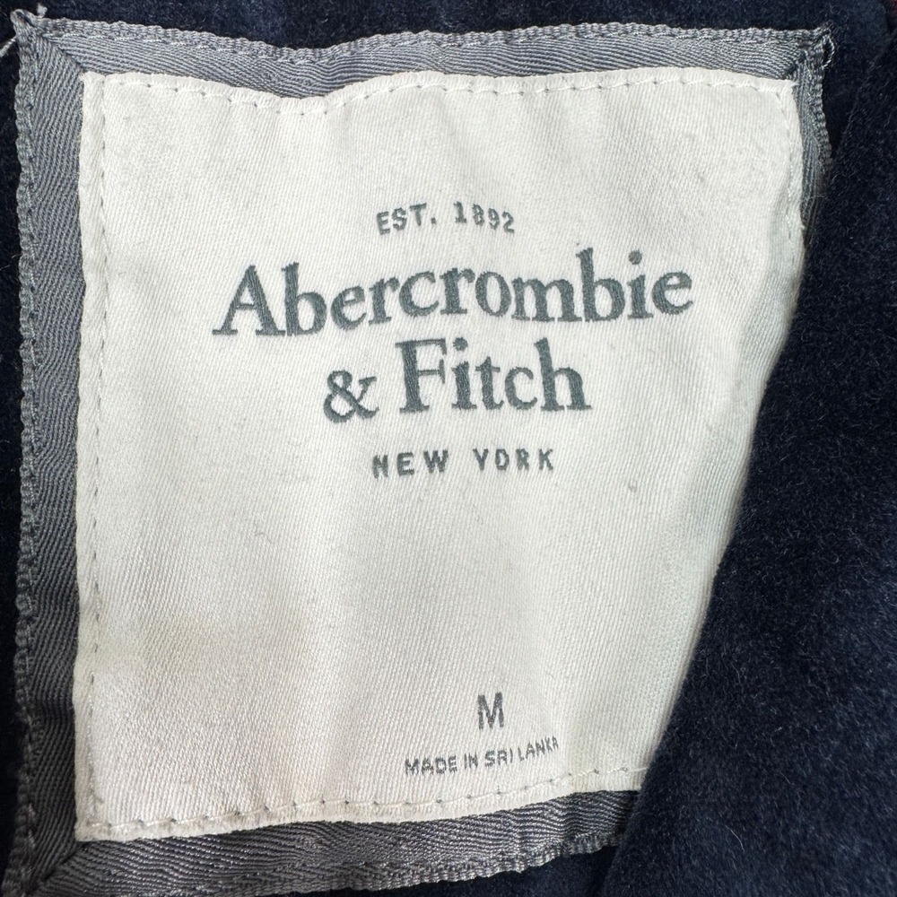 Abercrombie & Fitch Velvet Blazer Womens M Blue Crest Patch Preppy Plaid Lined - Picture 4 of 16